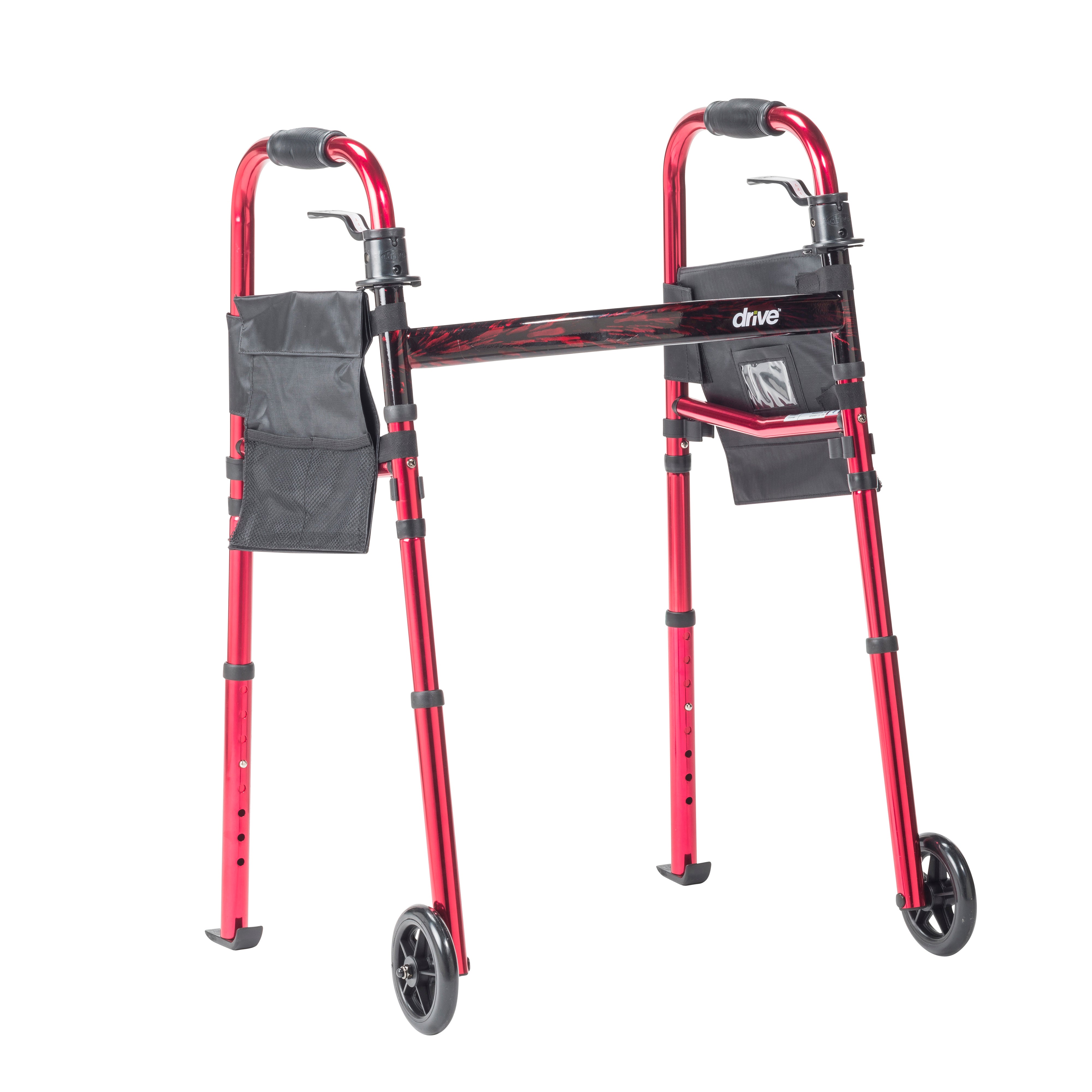 Folding Travel Walker with 5” Wheels & Legs | Drive Medical at