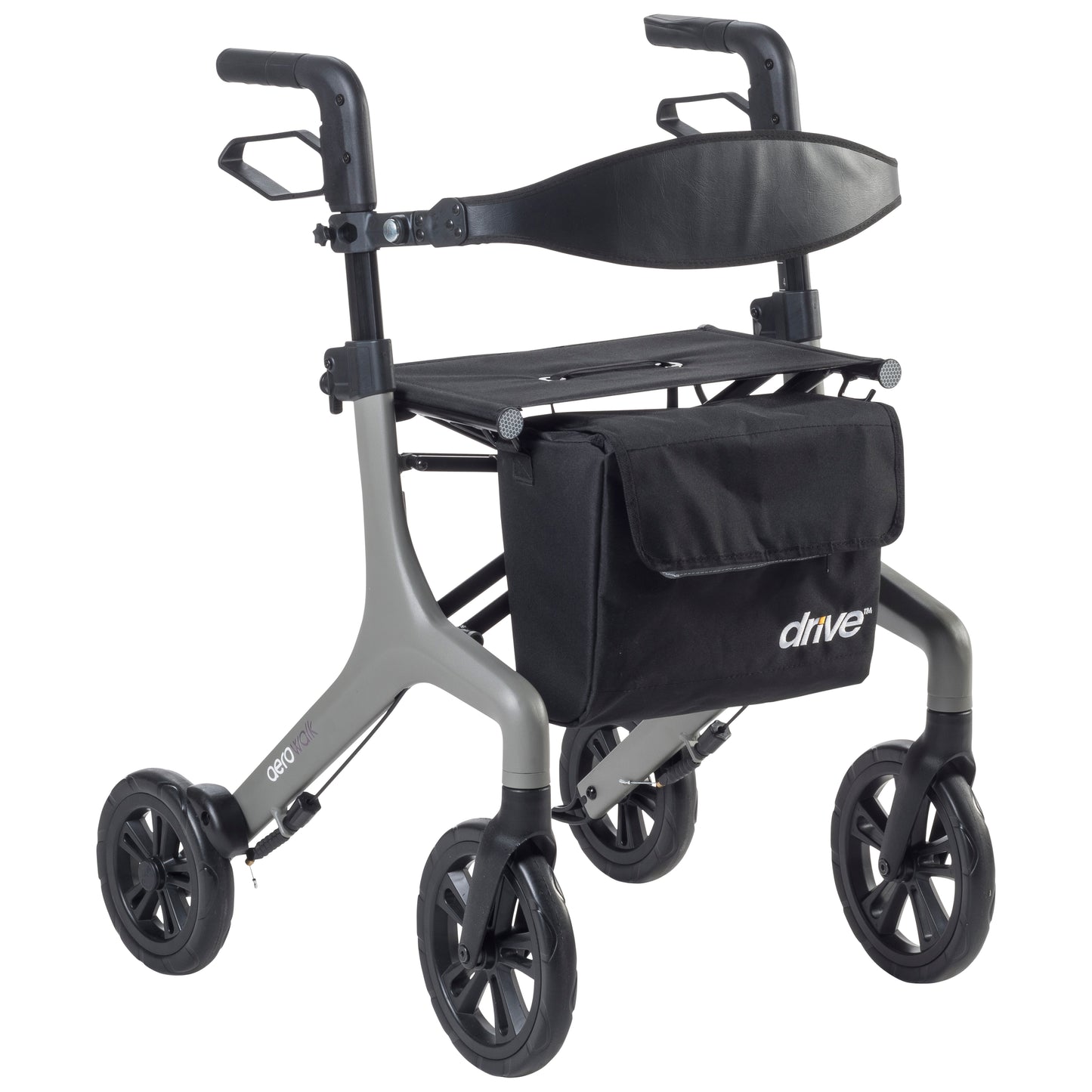 AeroWalk rollator in gray - bag closed