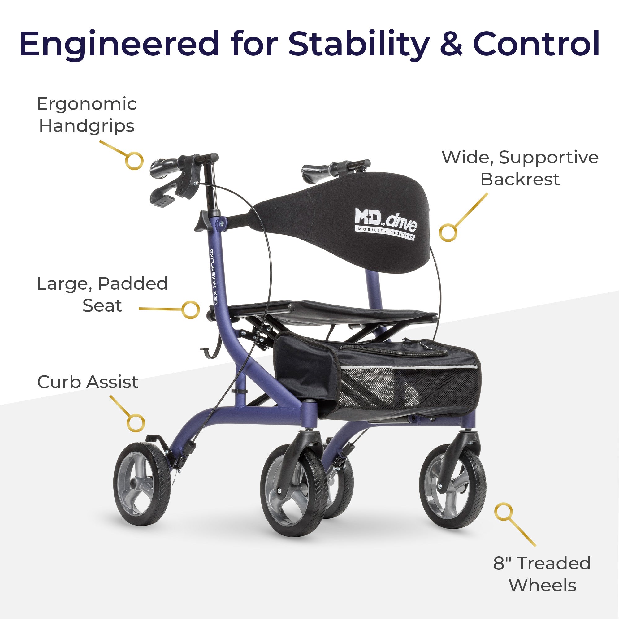 MD by Drive Excursion X20 Rollator – Drive At Home | USA