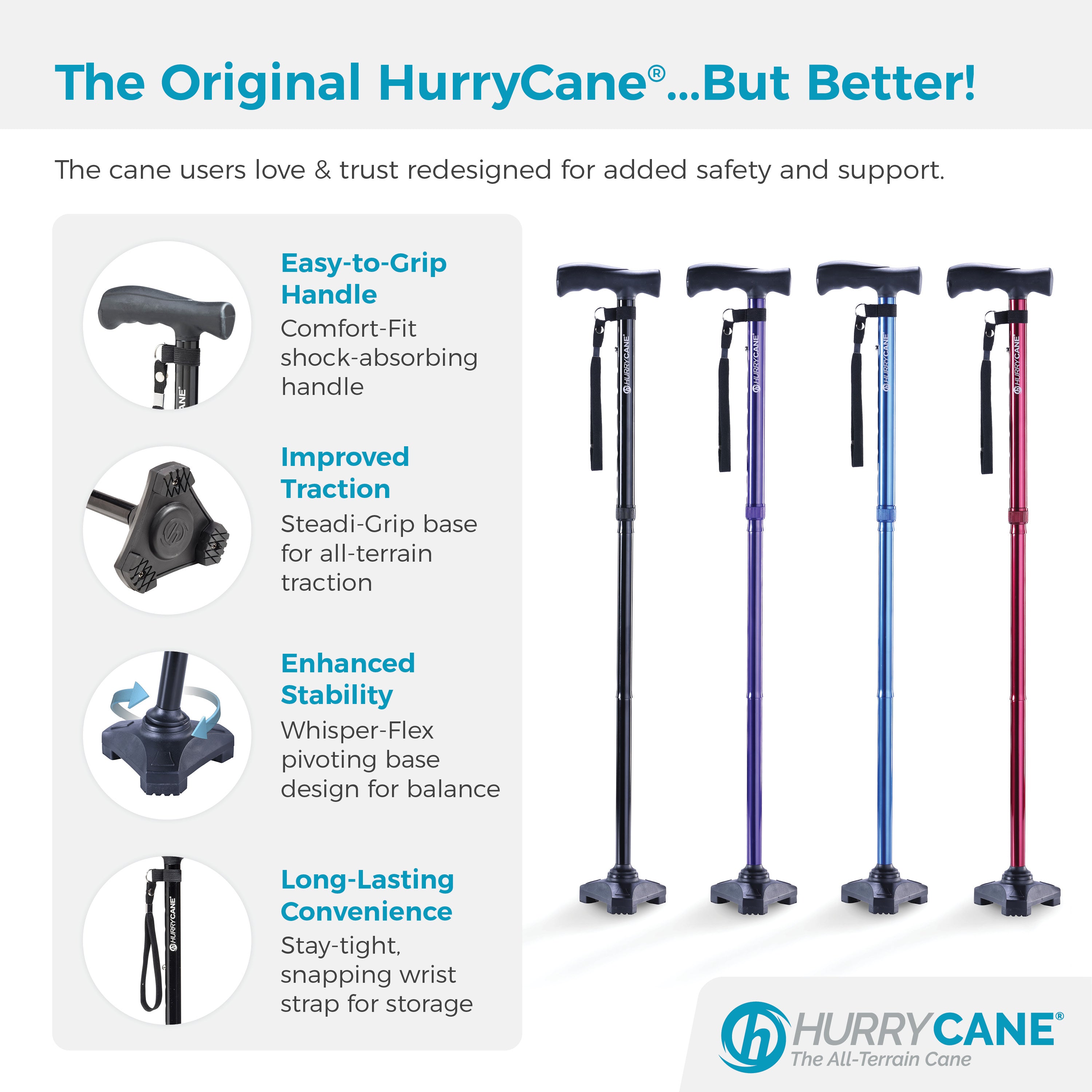 HurryCane® Freedom Edition, Foldable Cane | Drive Medical at Home