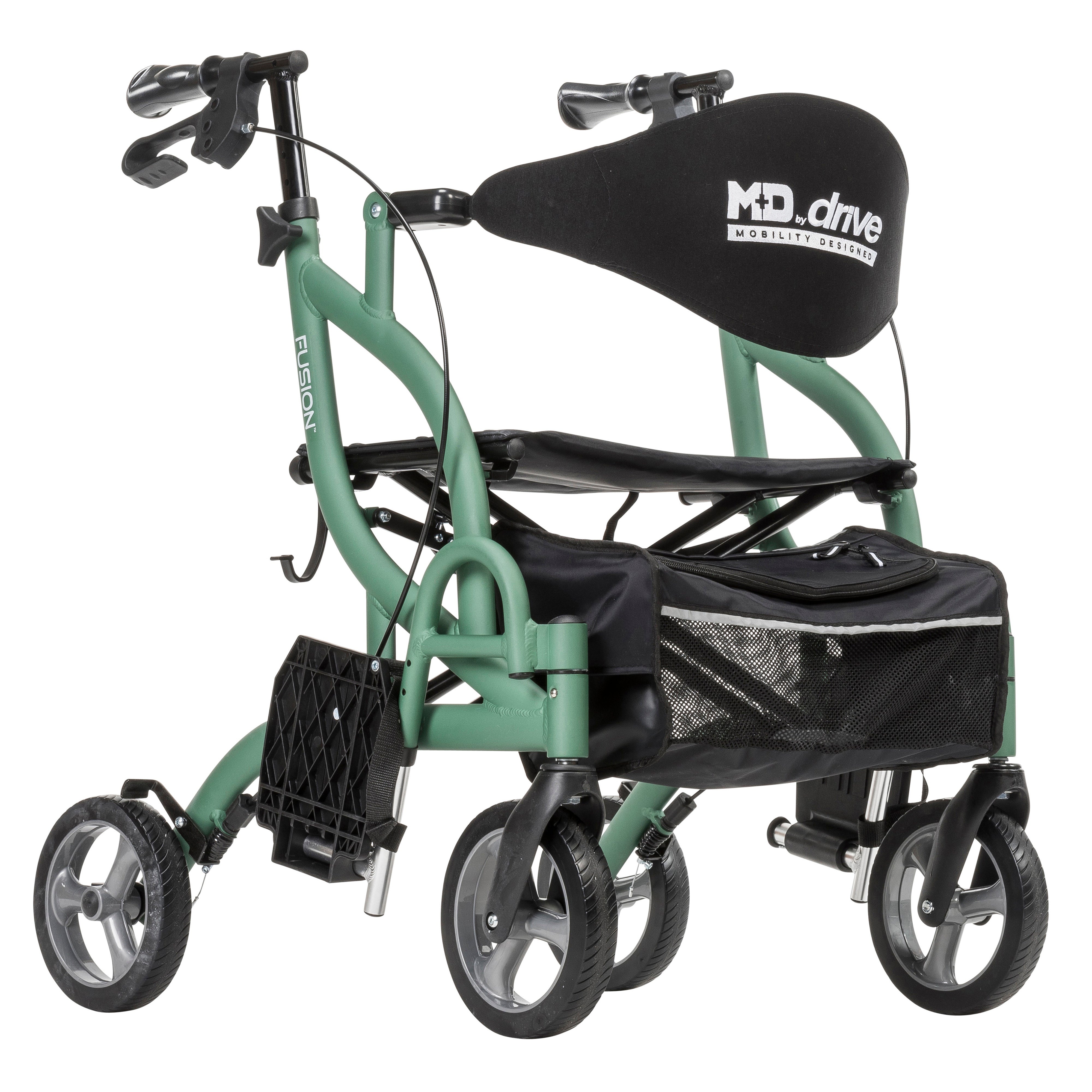MD by Drive Fusion 2 in 1 Rollator/Transport Chair – Drive At Home