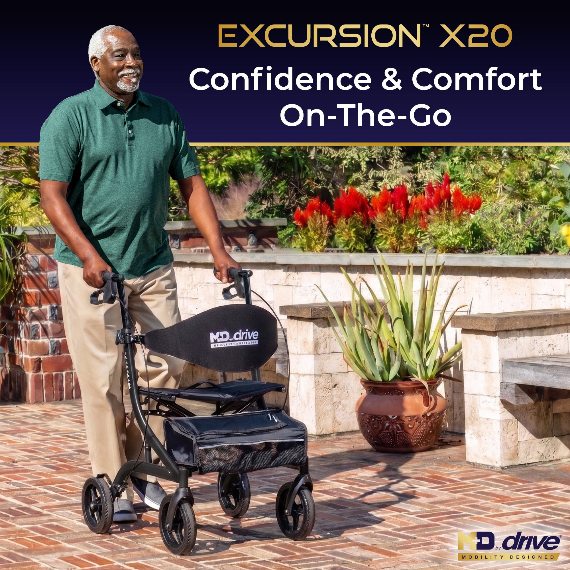 MD by Drive Excursion X20 Rollator – Drive At Home | USA